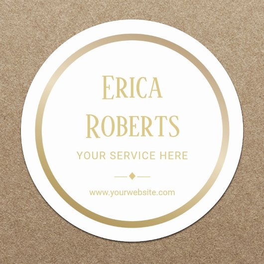 Sticker Rond Professionnel Gold Border Business Promotion
