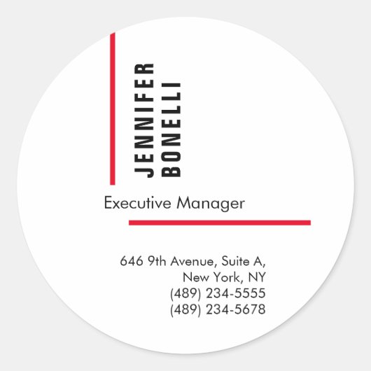 Sticker Rond Professionnel minimaliste moderne tendance (Devant)
