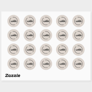Sticker Rond Professionnel Moderne Logo d'entreprise Beige