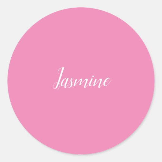 Sticker Rond Professionnel Moderne Minimaliste Rose (Devant)