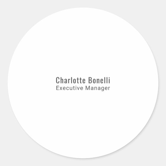 Sticker Rond Professionnel Moderne Minimaliste Simple (Devant)
