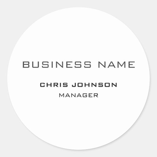 Sticker Rond Professionnel Moderne Plain Simple (Devant)