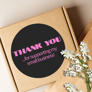 Sticker Rond Professionnel Simple Moderne Neon Rose Noir