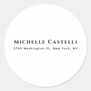 Sticker Rond Professionnel Unique Classique Simple Noir & Blanc
