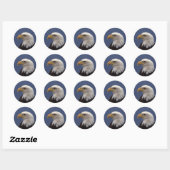 Sticker Rond Profil d'aigle à tête blanche (Feuille)