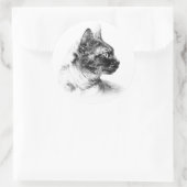 Sticker Rond Profil élégant de Stella le chat gris (Sac)