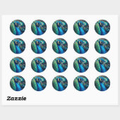 Sticker Rond Profil Peacock (Feuille)