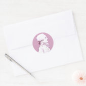 Sticker Rond Profil Robespierre en Rose, (Enveloppe)