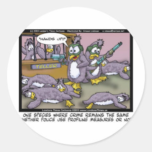 Sticker Rond Profilage de manchots Cadeaux drôles T-shirts et o