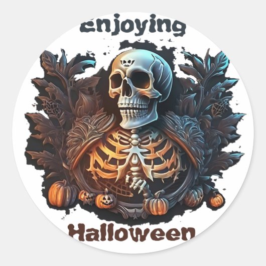 Sticker Rond Profiter d'Halloween (Devant)