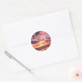 Sticker Rond Profitez de Little Things Sunset Beach (Enveloppe)