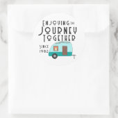 Sticker Rond Profitez du voyage Ensemble Camper Rétro (Sac)