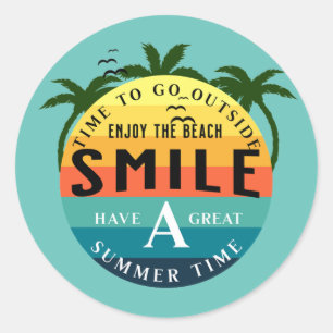 Sticker Rond Profitez d'une belle période estivale