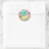 Sticker Rond Profusion Florale Brillante pour la Mariée (Sac)