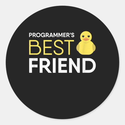 Sticker Rond Programmateurs de débogage de canard en caoutchouc (Devant)
