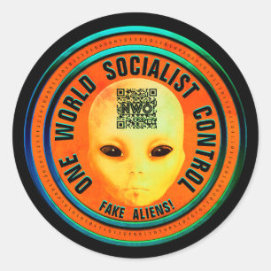 Sticker Rond Programme Alien faux