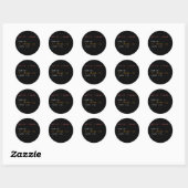 Sticker Rond Programme Eat Code Sleep (Feuille)
