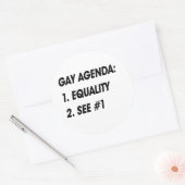 STICKER ROND PROGRAMME GAY - ÉGALITÉ (Enveloppe)