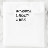 STICKER ROND PROGRAMME GAY - ÉGALITÉ (Sac)