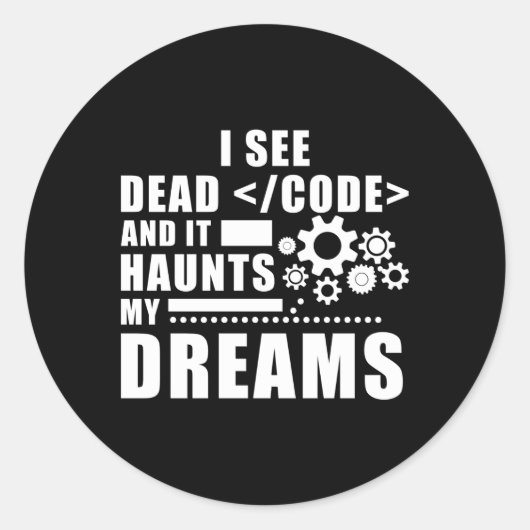 Sticker Rond Programmeur Dire Programmation Informatique (Devant)
