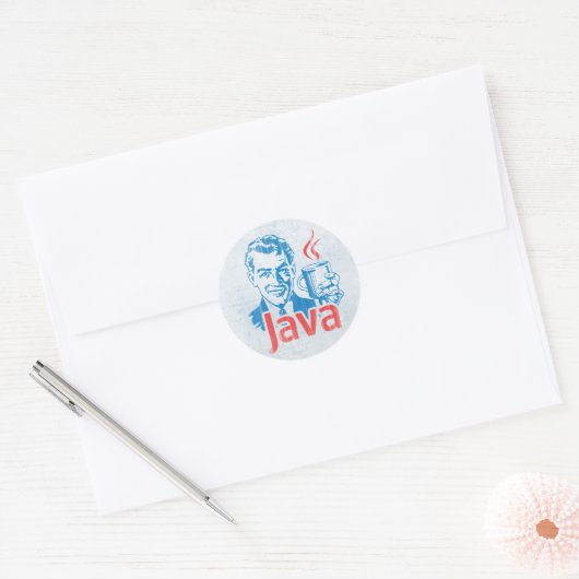 Sticker Rond Programmeur Java (Enveloppe)