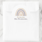 Sticker Rond Progrès pas perfection motivation boho arc-en-ciel (Sac)