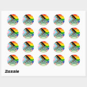 Sticker Rond Progression POC LGBT Pride Drapeau Grenouille (Feuille)