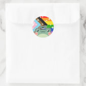 Sticker Rond Progression POC LGBT Pride Drapeau Grenouille (Sac)