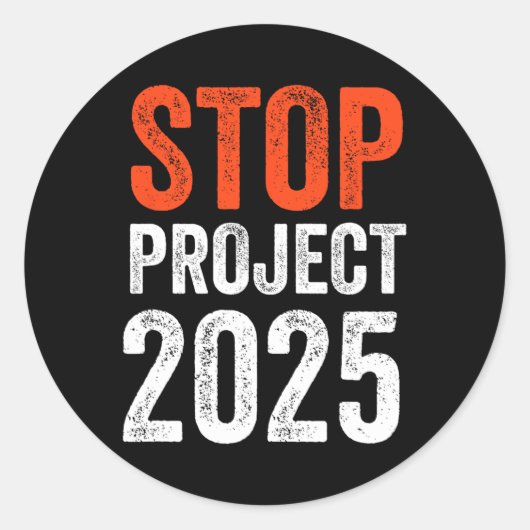 Sticker Rond Projet anti-Trump 2025 (Devant)
