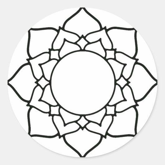 Sticker Rond Projet de bricolage de mandala à colorier (Devant)