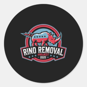 Sticker Rond Projet De Retrait De Rino Rrp Drôle Trump Conserva