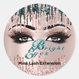 Sticker Rond Projet Des Yeux Lumineux Pour Le Rose Des Déchets 