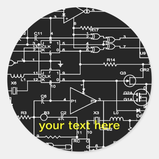 Sticker Rond projet électronique (Devant)