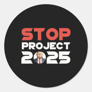 Sticker Rond Projet Trump 2025 contre Trump Patriotique