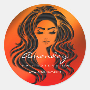 Sticker Rond Prolongation de la ceinture de cheveux Styliste Ma