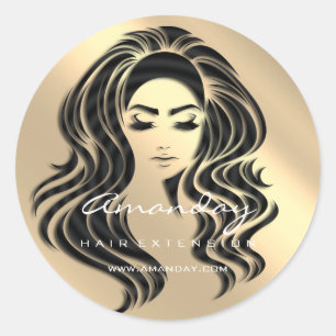 Sticker Rond Prolongation de la ceinture de cheveux Styliste Ma