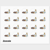 Sticker Rond Promenade de chiens (Feuille)