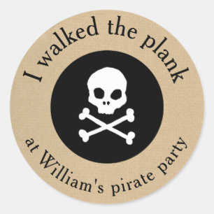 Sticker Rond Promenade de partie de pirate l'autocollant de