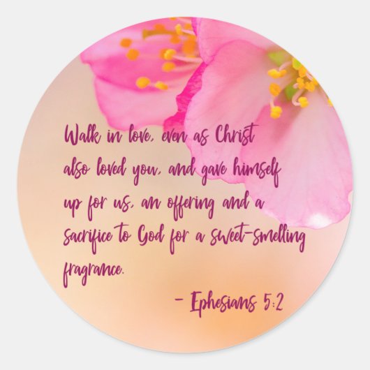 Sticker Rond Promenez-vous dans l'amour Christian Floral Inspir (Devant)