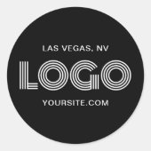 Sticker Rond Promo du logo moderne noir et blanc (Devant)
