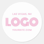 Sticker Rond Promo du logo rose moderne (Devant)