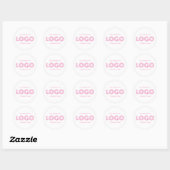 Sticker Rond Promo Logo Moderne Rose (Feuille)