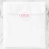 Sticker Rond Promo Logo Moderne Rose (Sac)