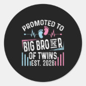 Sticker Rond Promoté À Big Brother Of Twins Est 2026 Baby Sho (Devant)