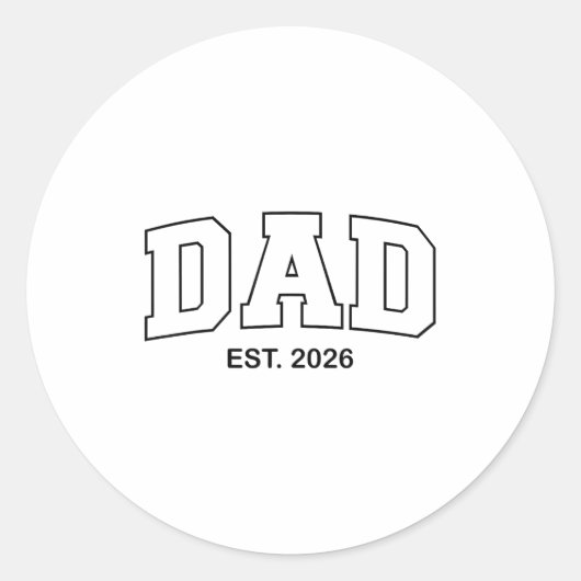 Sticker Rond Promoted To Dad Est 2026 Daddy (Devant)