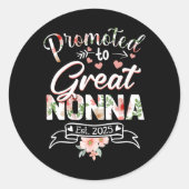 Sticker Rond Promoted To Great Nonna Est 2025 First Time New Gr (Devant)