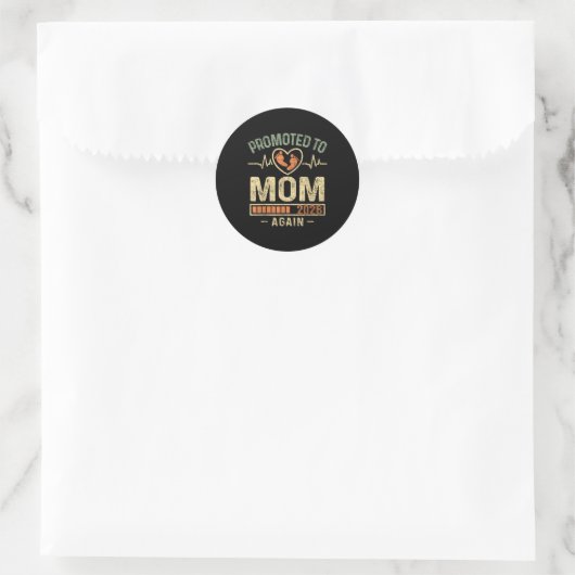Sticker Rond Promoted To Mom Again 2026 Expecting Baby Soon To (Sac)