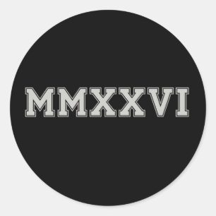Sticker Rond Promotion 2026 MMXXVI Senior 26 tenue de remise de