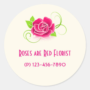 Sticker Rond Promotion commerciale - Rose Rose