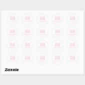 Sticker Rond Promotion de la classe 2026 Typographie rose simpl (Feuille)